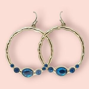 90S VINTAGE BLUE HOOP EARRINGS